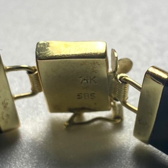14K Gold Black Onyx Bracelet – Love & Country Symbols - Picture 9 of 16